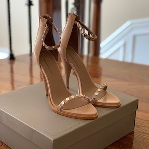 BCBGMaxAzria Nude Heel Ankle Strap Sandals